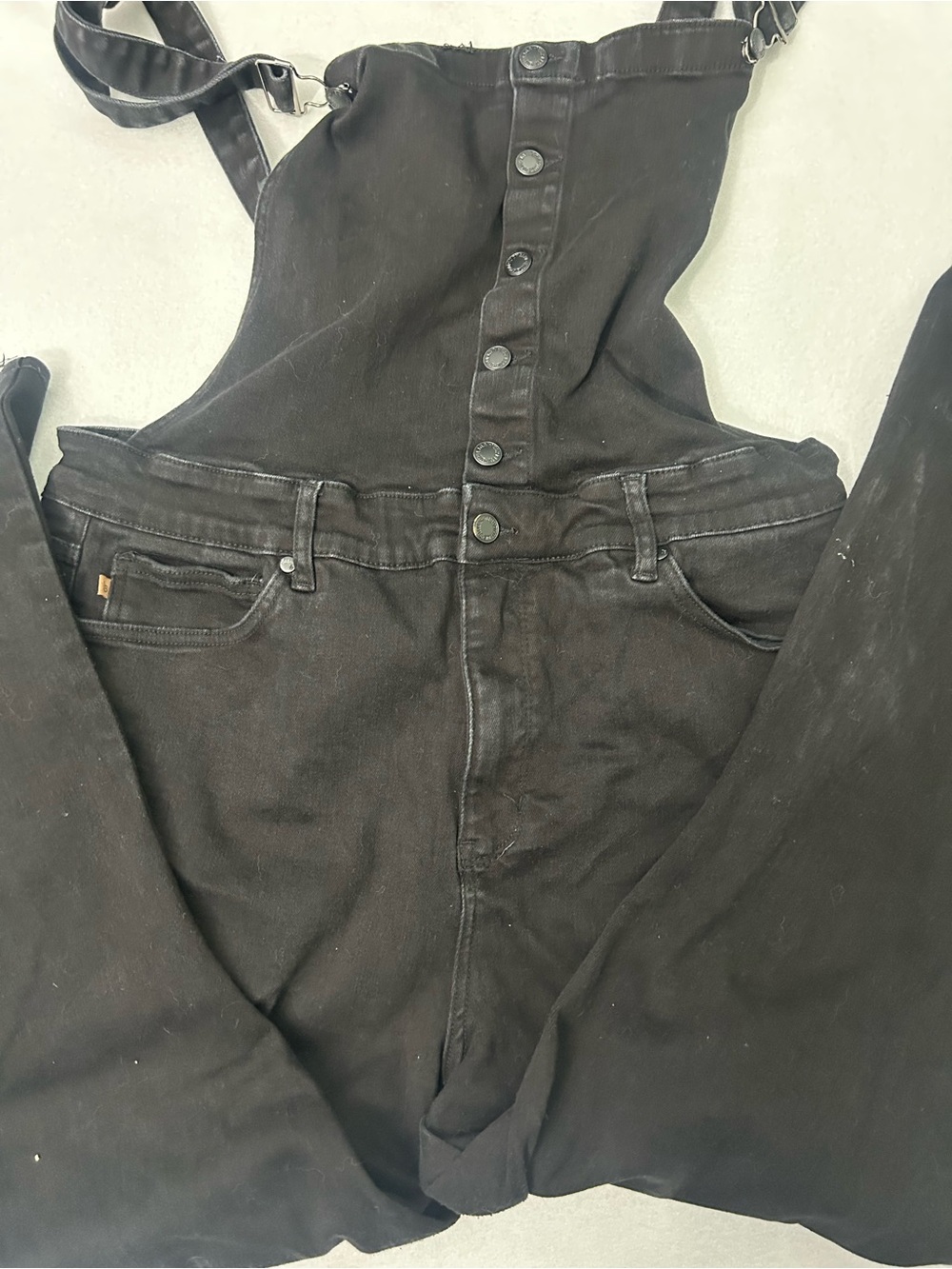 Judy Blue Black Denim Button-Front Overalls